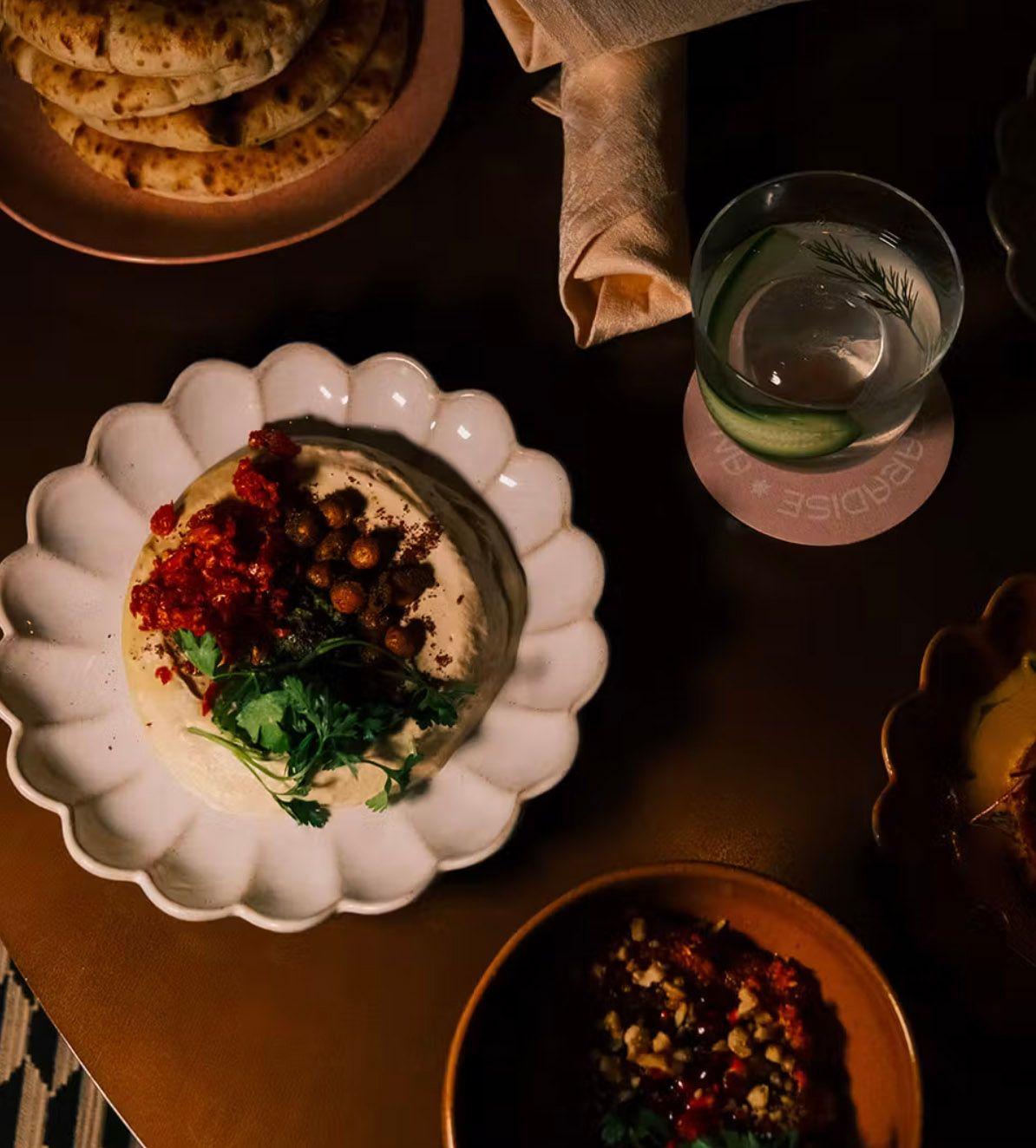Mediterranean mezze and cocktails at Lola Rose Grand Mezze, the signature restaurant at Thompson Palm Springs