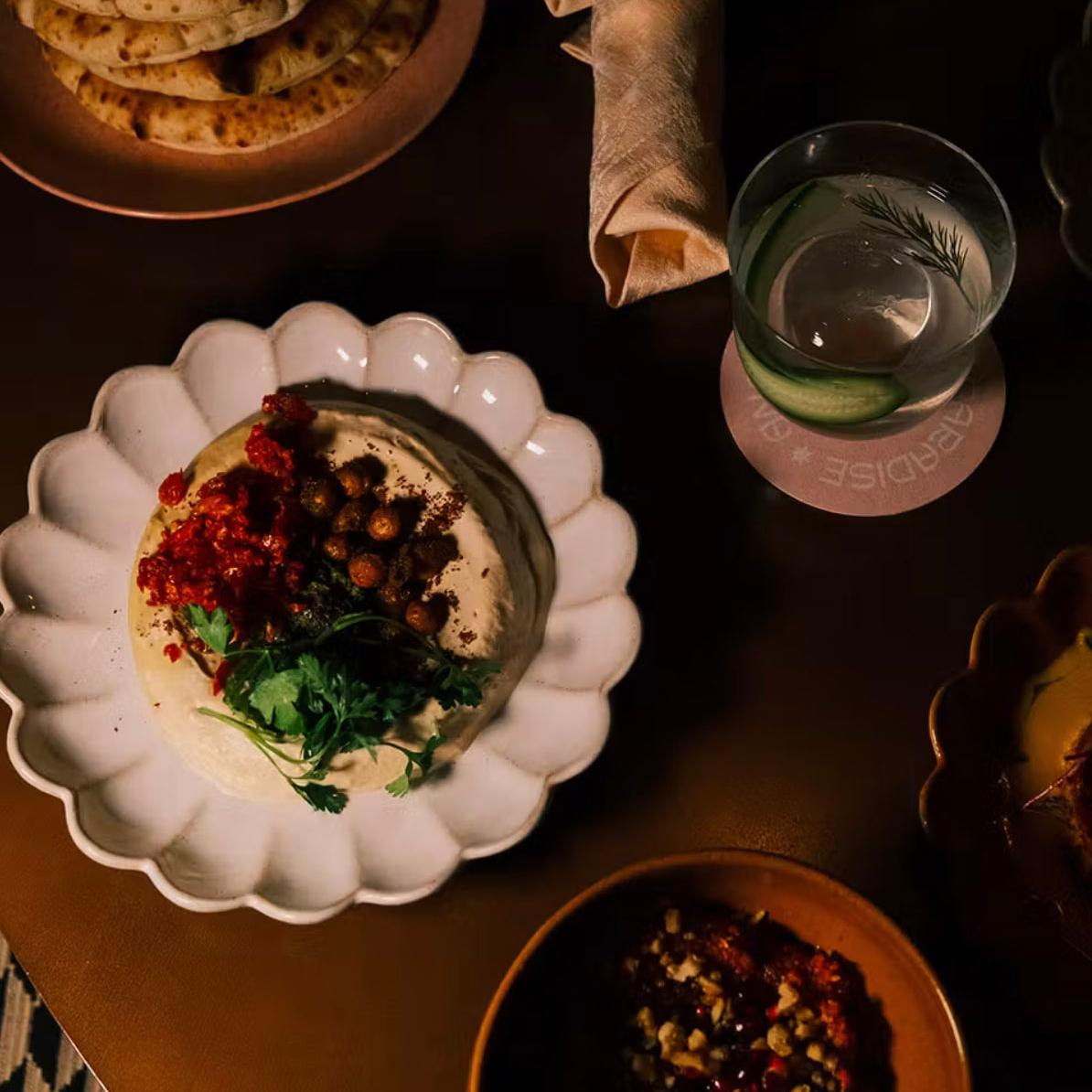 Mediterranean mezze and cocktails at Lola Rose Grand Mezze, the signature restaurant at Thompson Palm Springs
