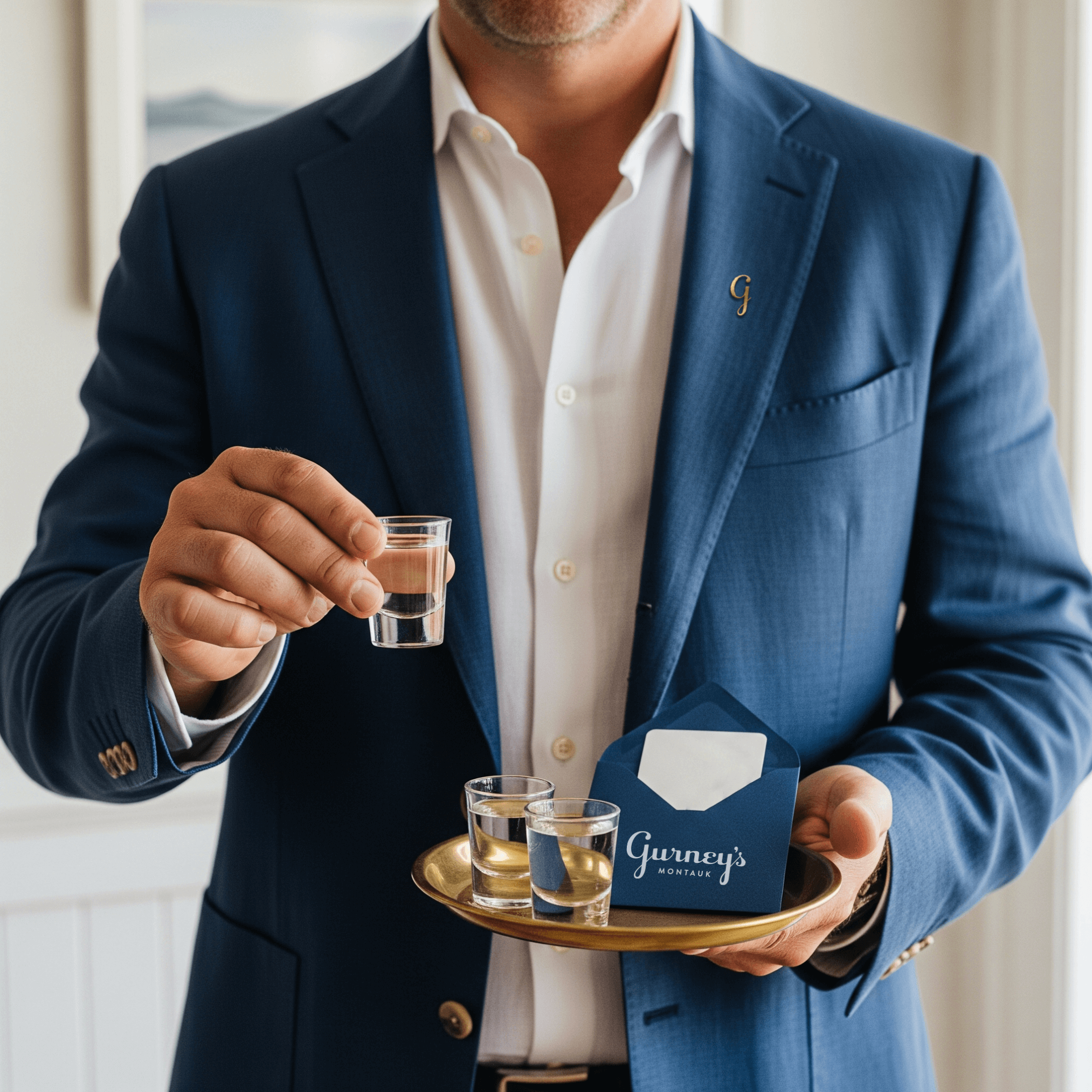 Gurney’s Montauk seawater welcome ritual, part of the resort guest experience developed by Love & War.