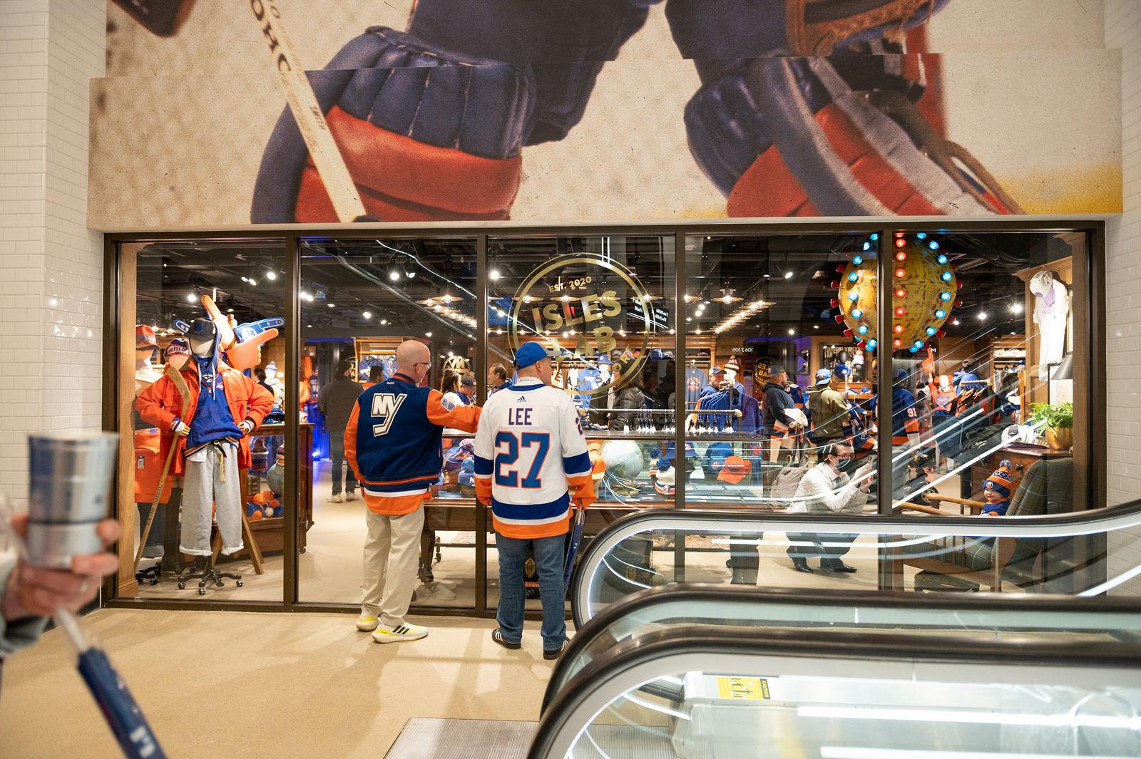 Isles Lab, the New York Islanders retail concept at UBS Arena, named and branded by Love & War.