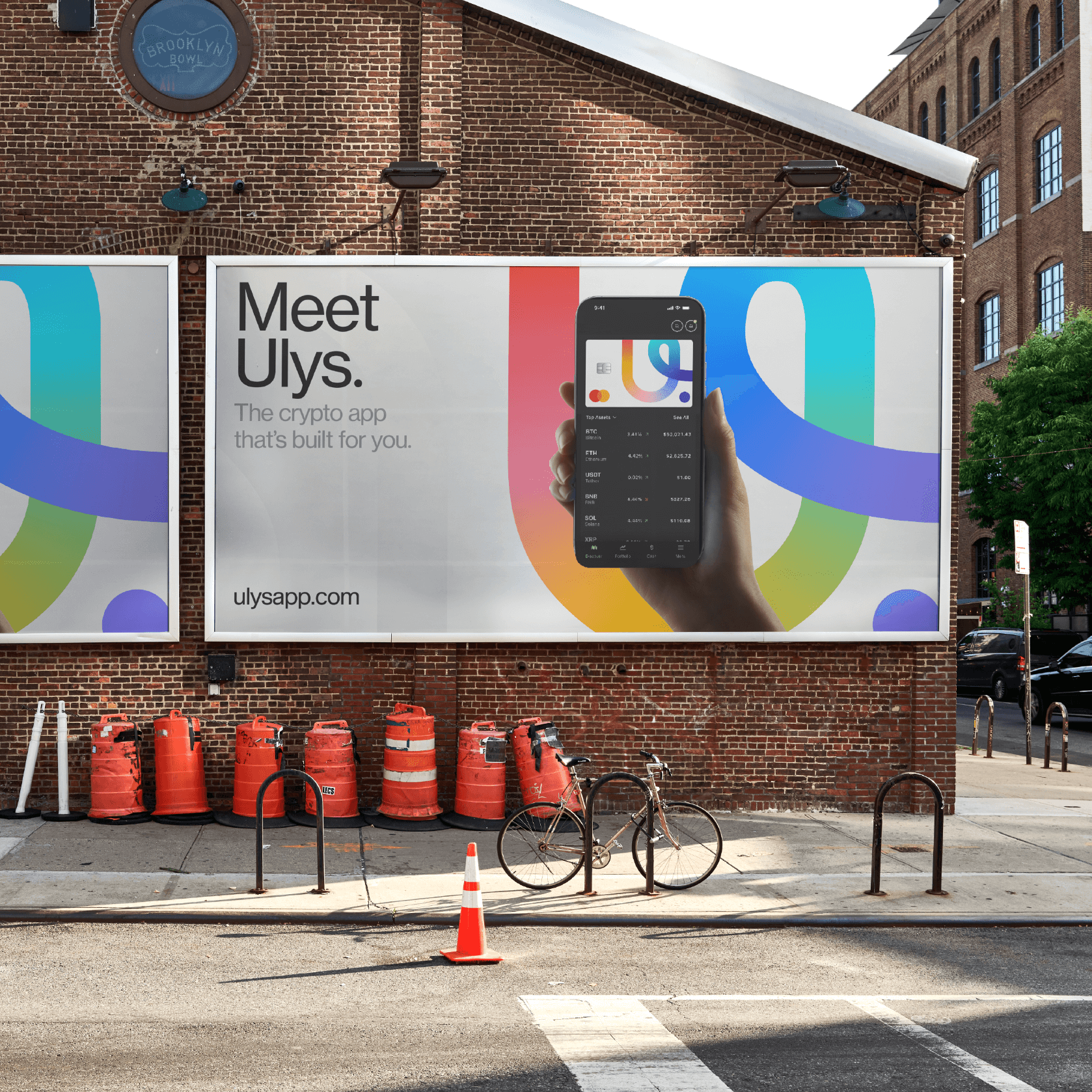 “Meet Ulys” outdoor advertising for Ulys, a cryptocurrency super app designed to simplify how consumers trade, earn and use crypto. Love & War developed the brand strategy, visual identity, product experience and launch marketing for Ulys, including the advertising campaign shown here, positioning the crypto startup as a simpler, more accessible and consumer-friendly approach to cryptocurrency and digital finance.