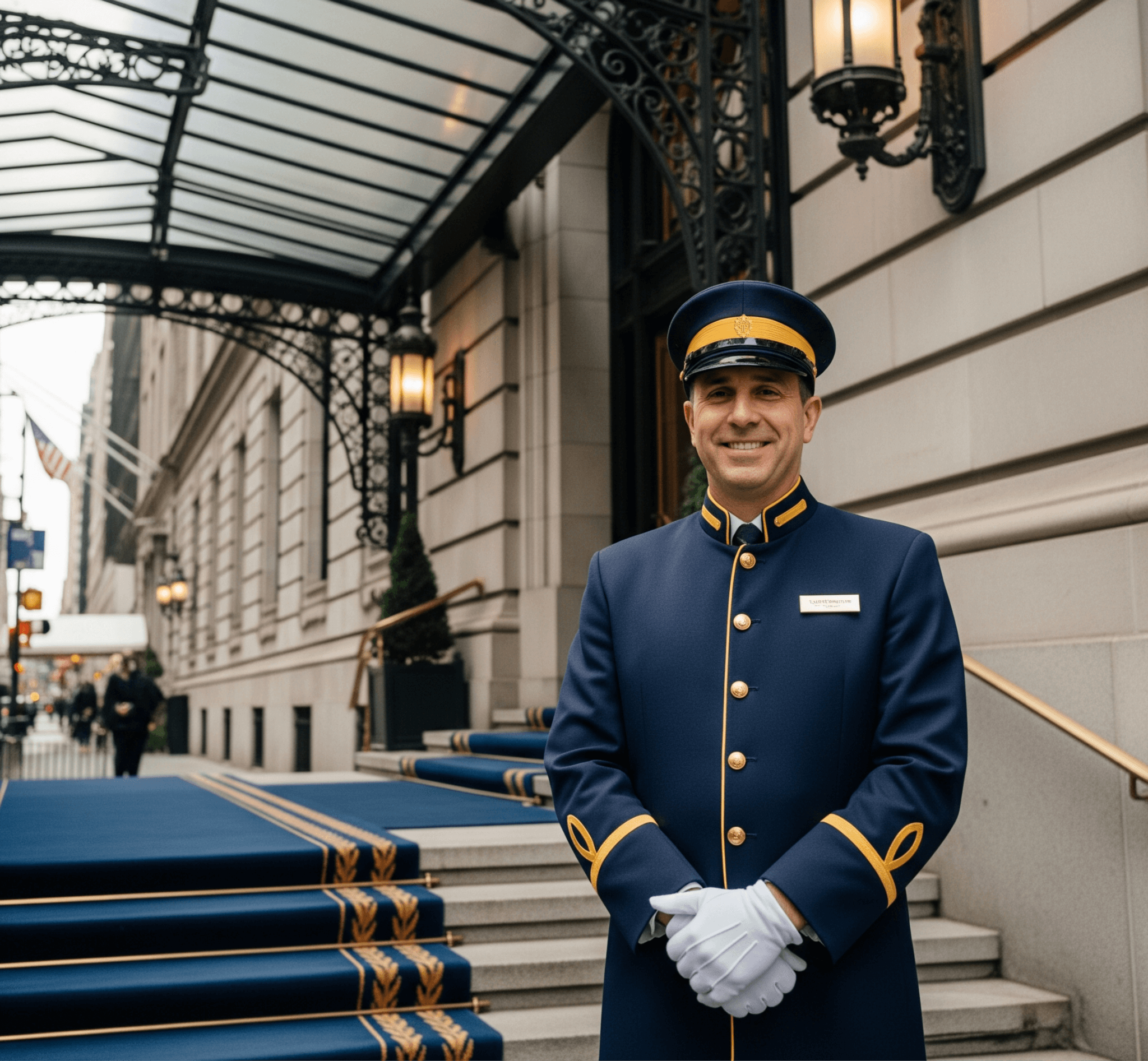 Doorman at The Plaza hotel in New York City