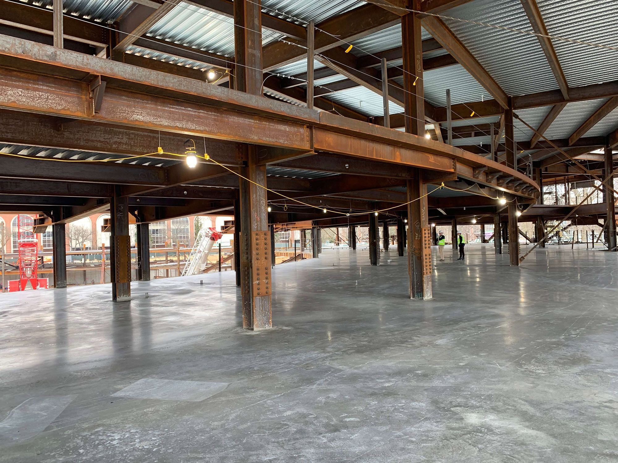 UBS Arena under construction at Belmont Park, with conceptual and experience direction by Love & War.