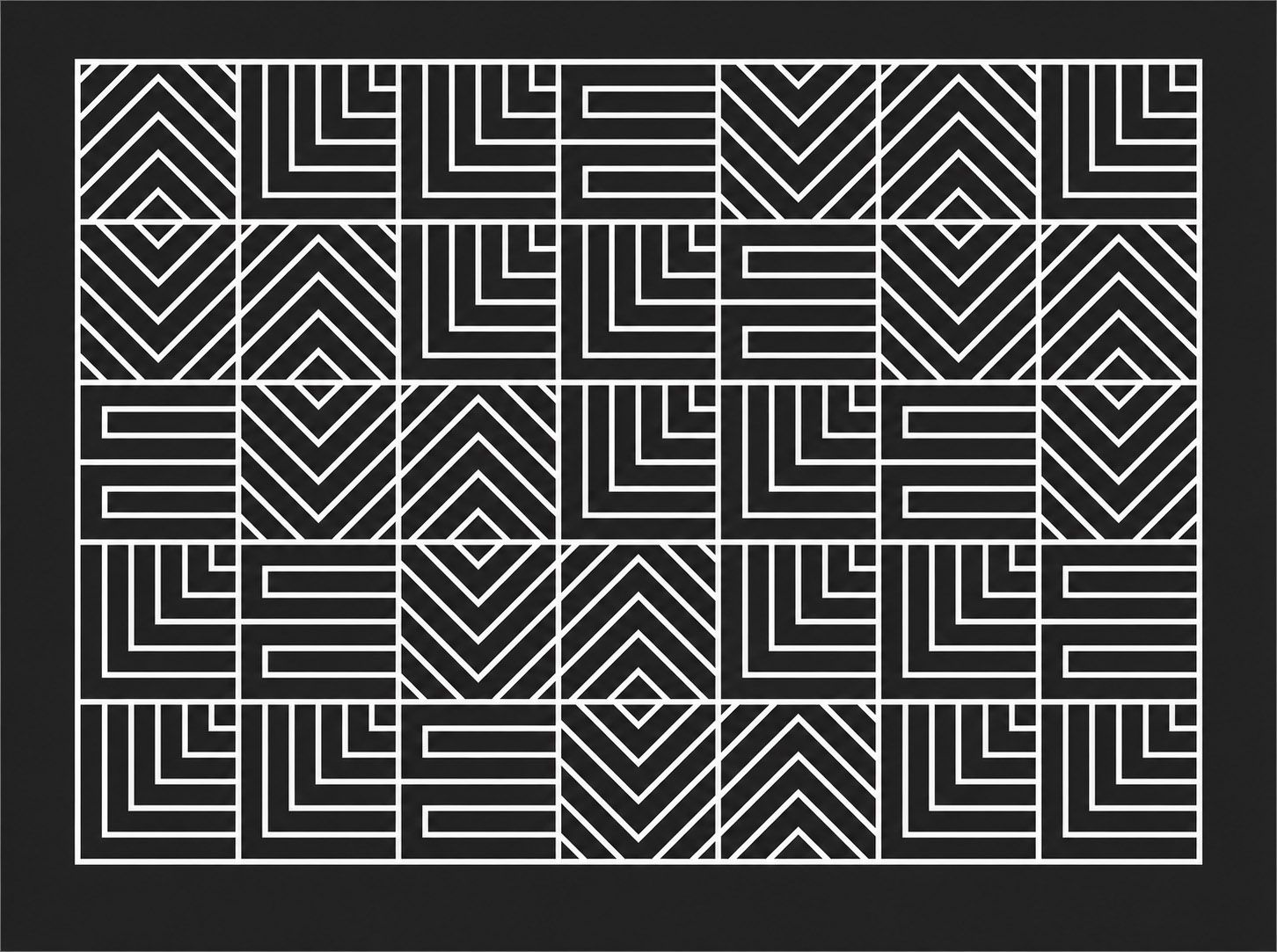 Custom geometric pattern for Valle in Oceanside, CA, inspired by Oaxacan craft and designed by Love & War.