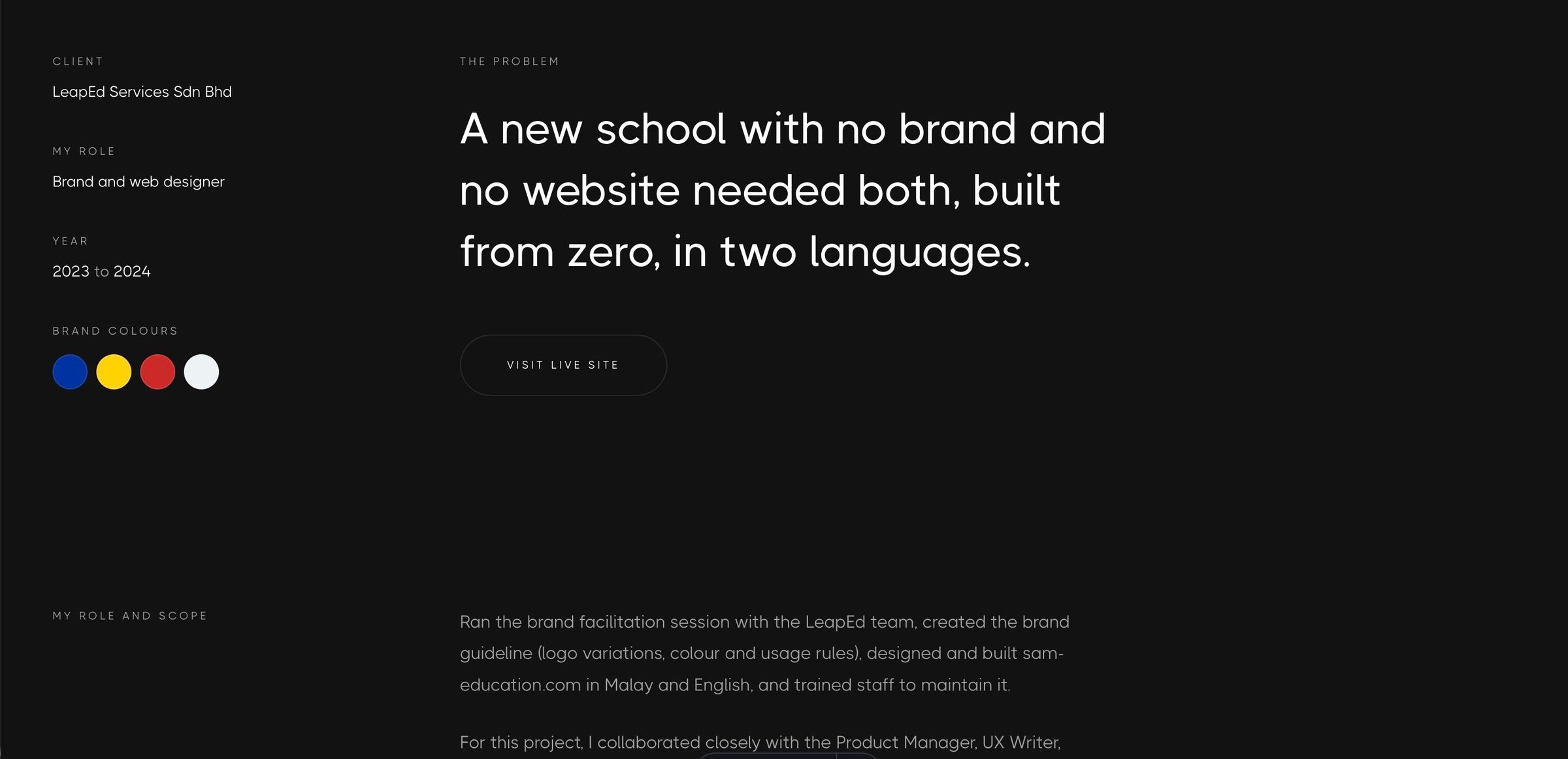 A case study's facts beside the problem