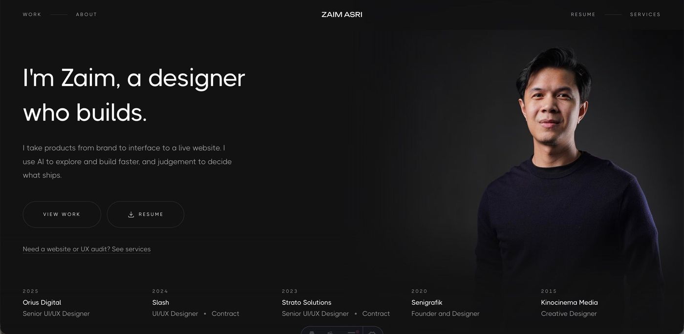 The new home page