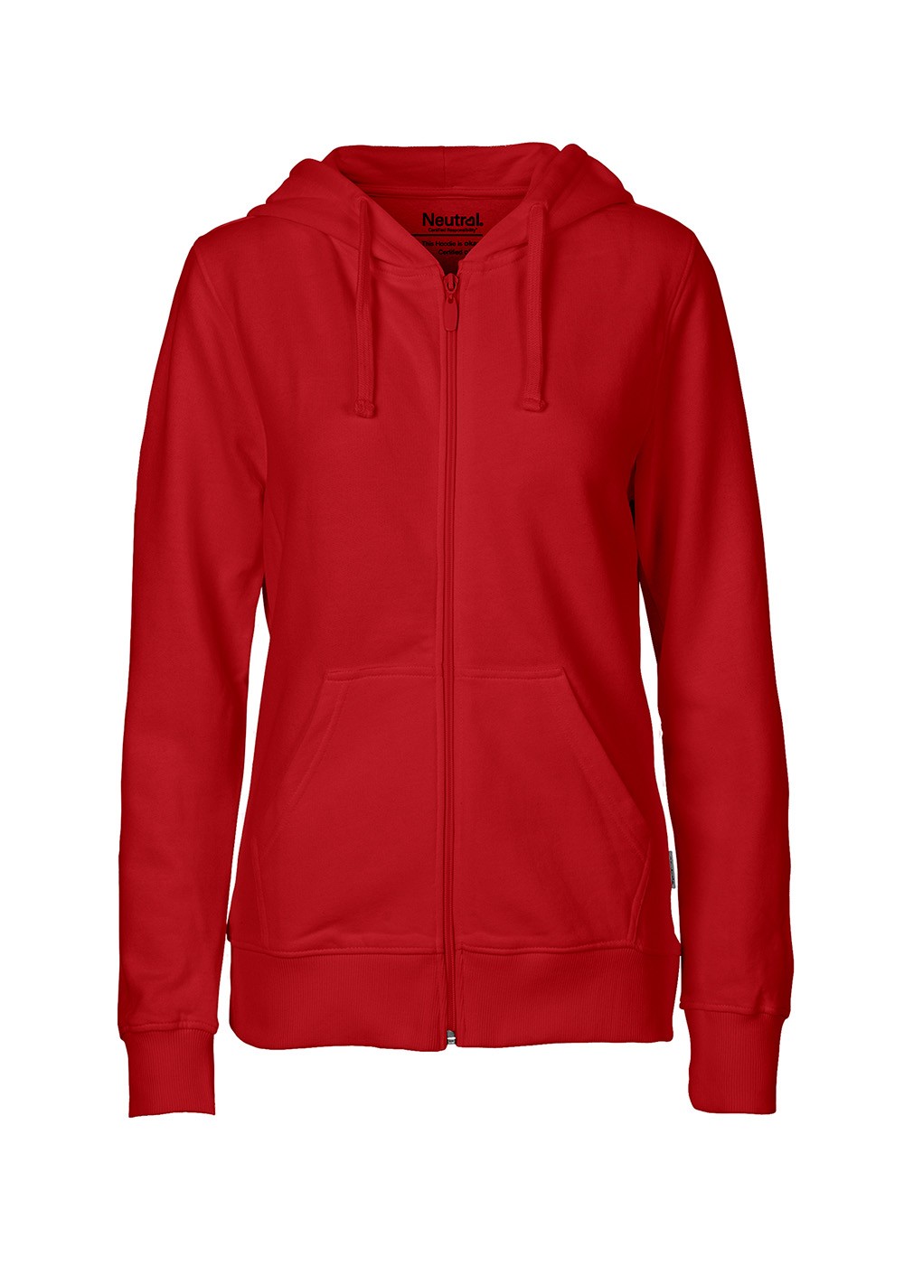 Økologisk Dame Zip Hoddie Red