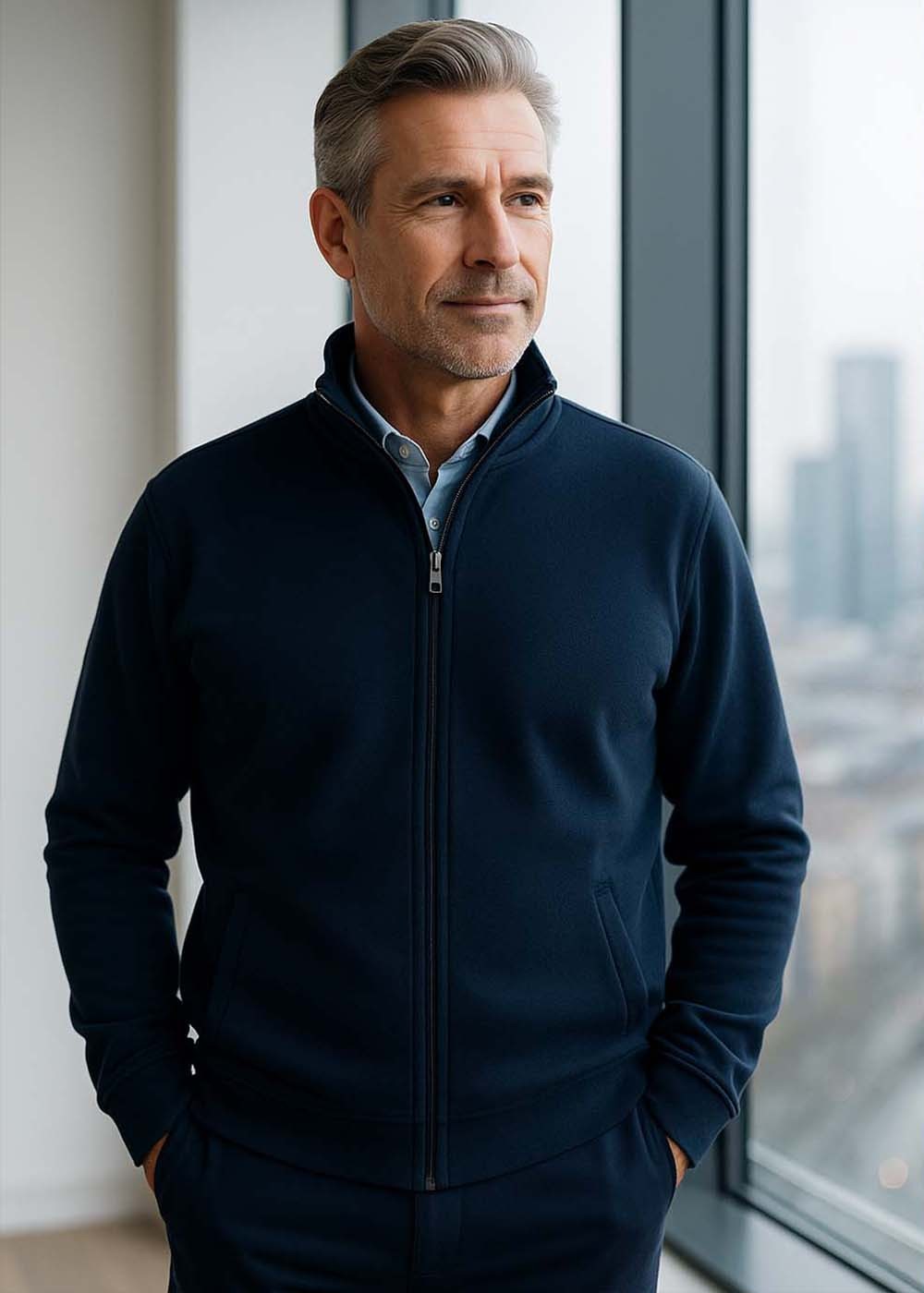 Sweat Jacket Unisex Navy