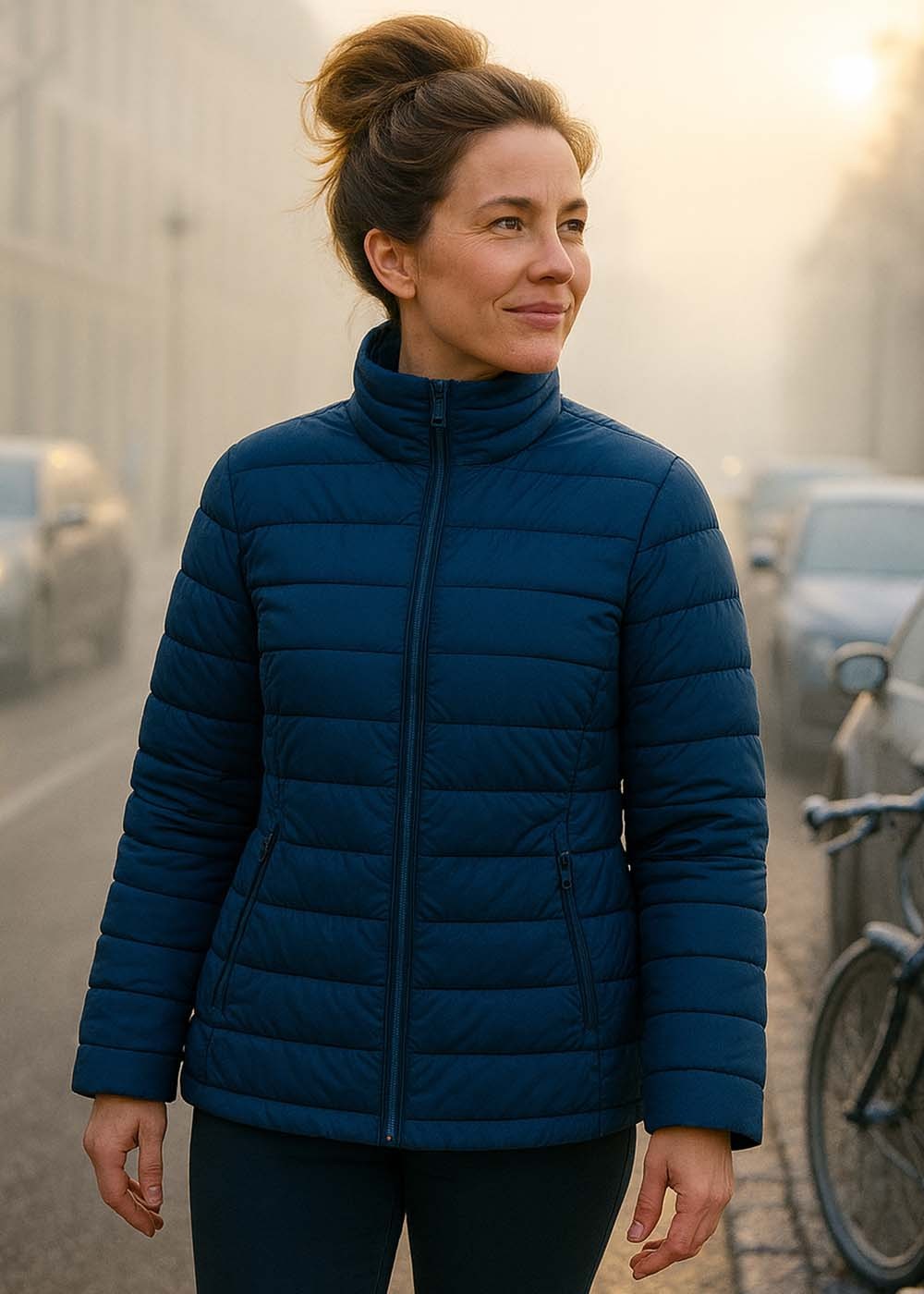 Vatteret Vindjakke Dame Navy Blue