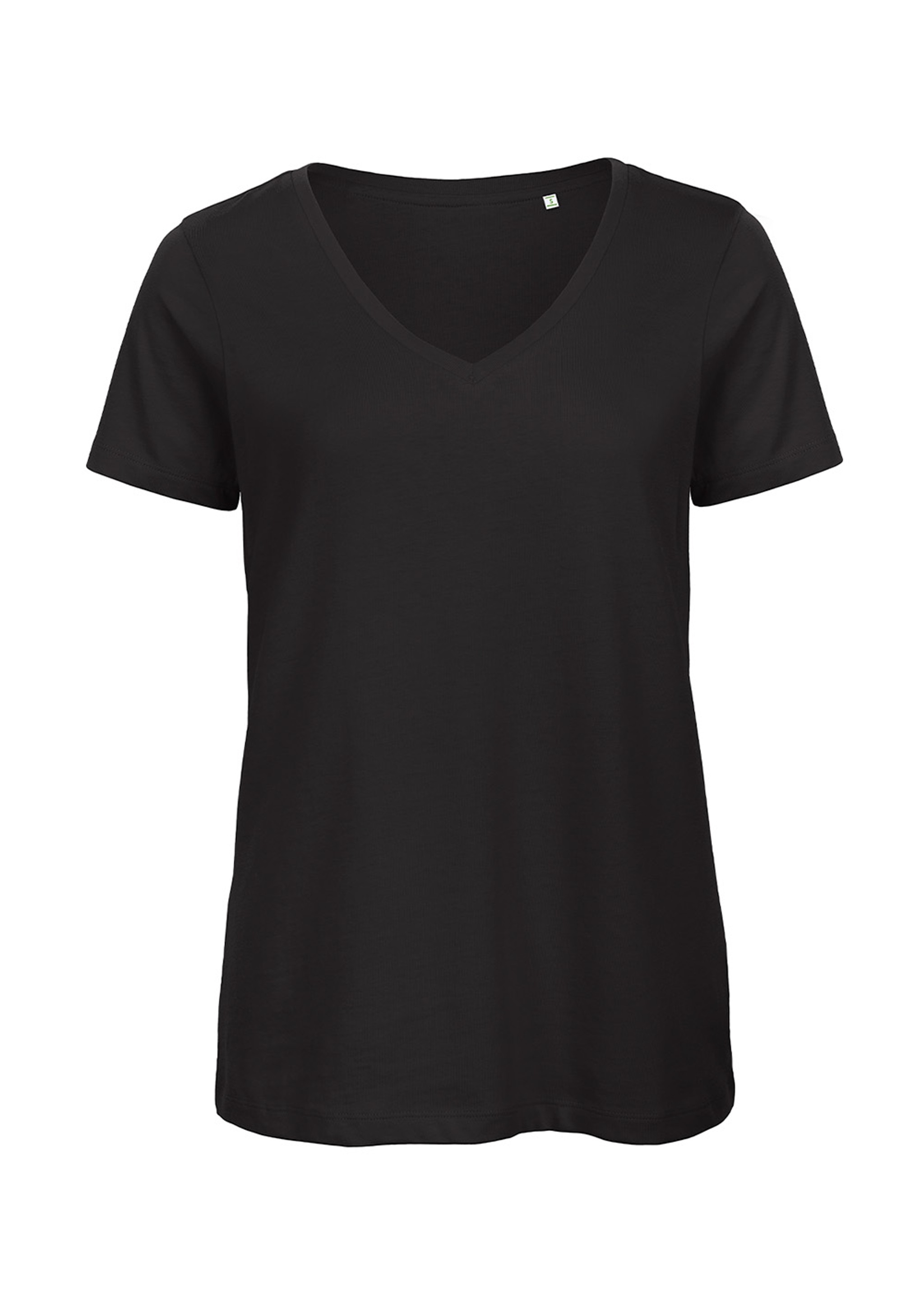 Dame T-shirt m/ V-hals Black