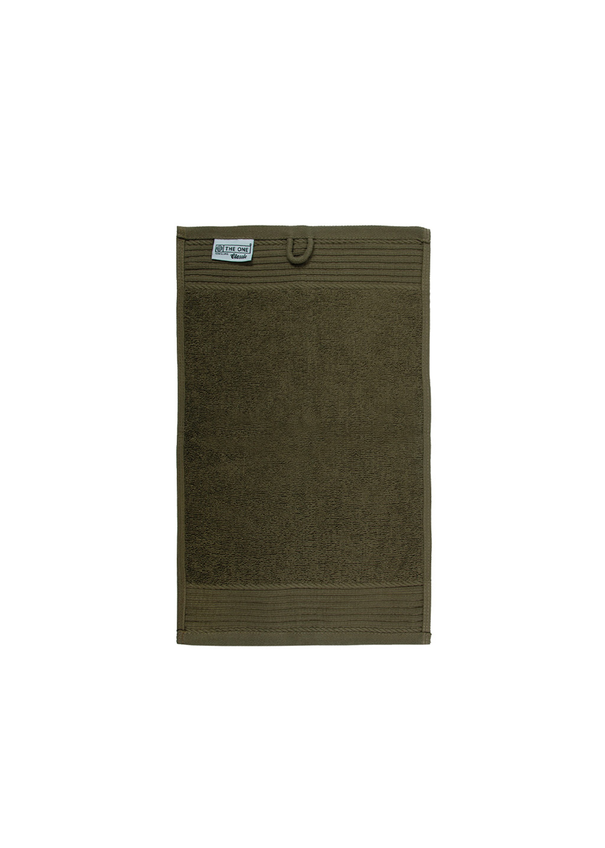 Classic Guest Towel m/broderi 30x50 cm Olive Green