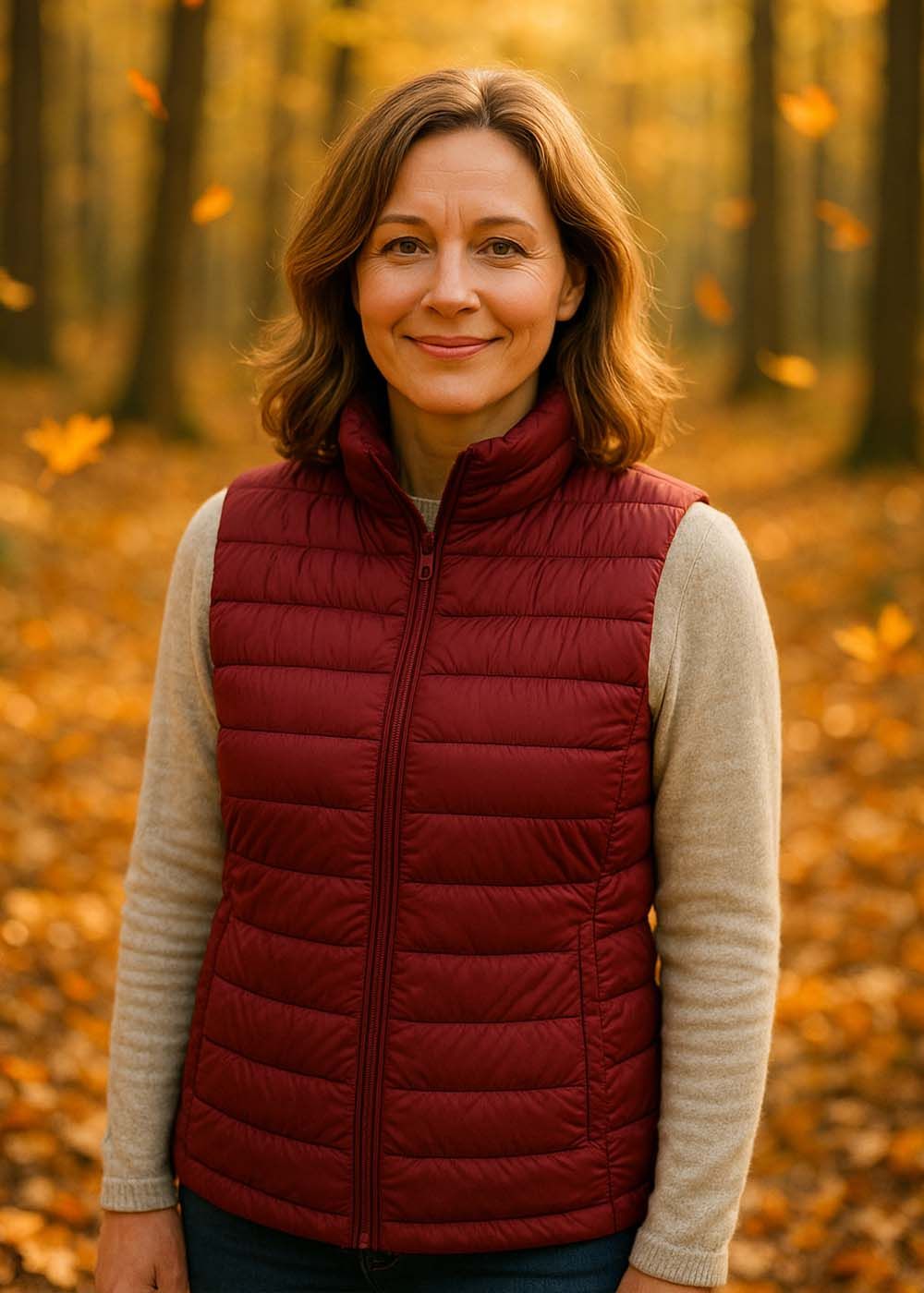 Vatteret Vest Dame Carnet Red