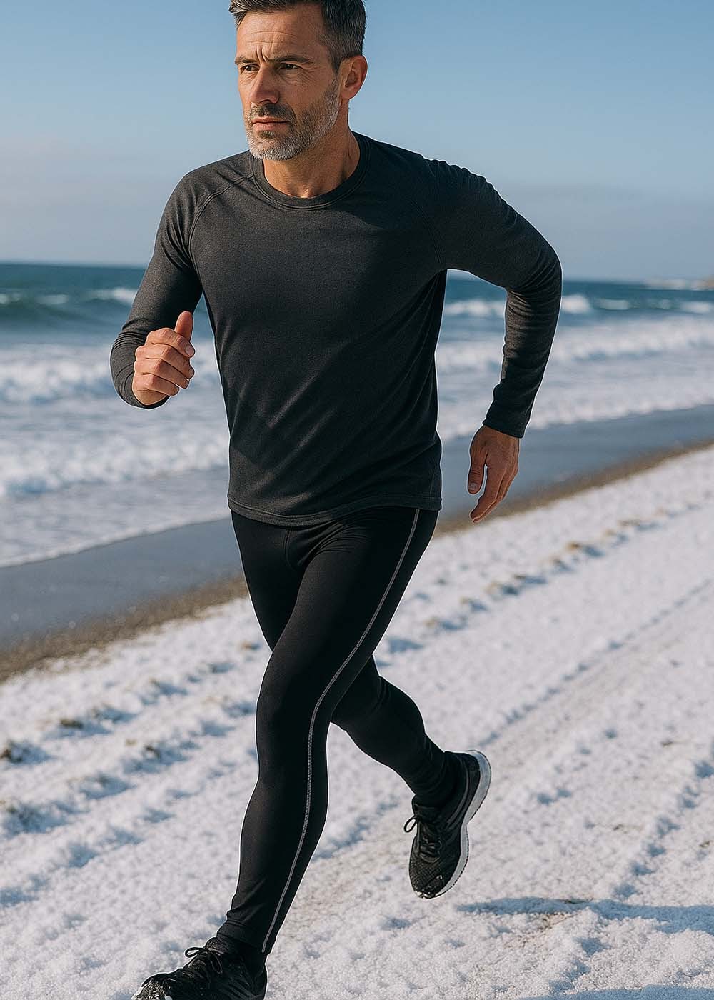 Mens Body Fit Basic Leggings Black