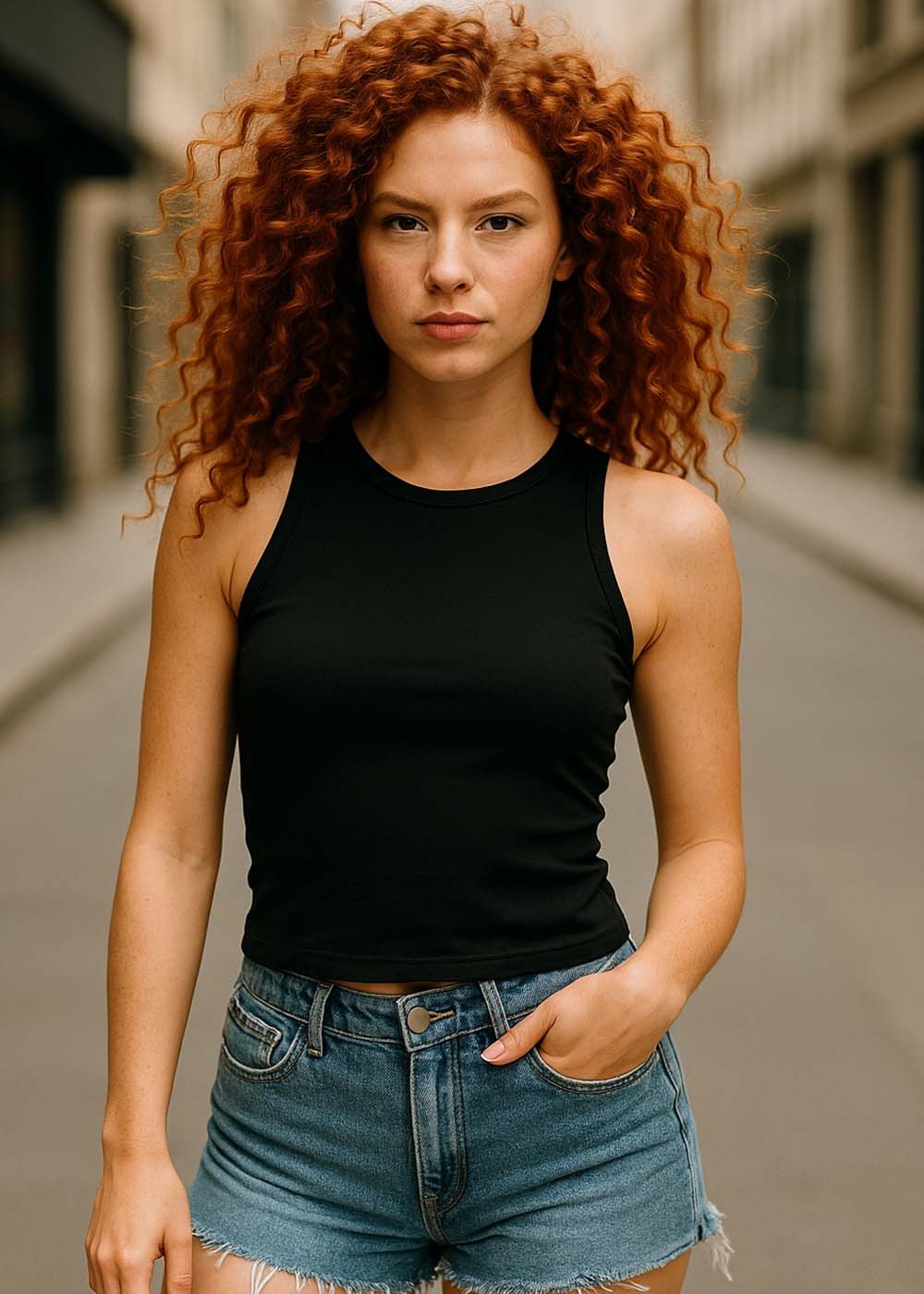 Women's Racer Top Black