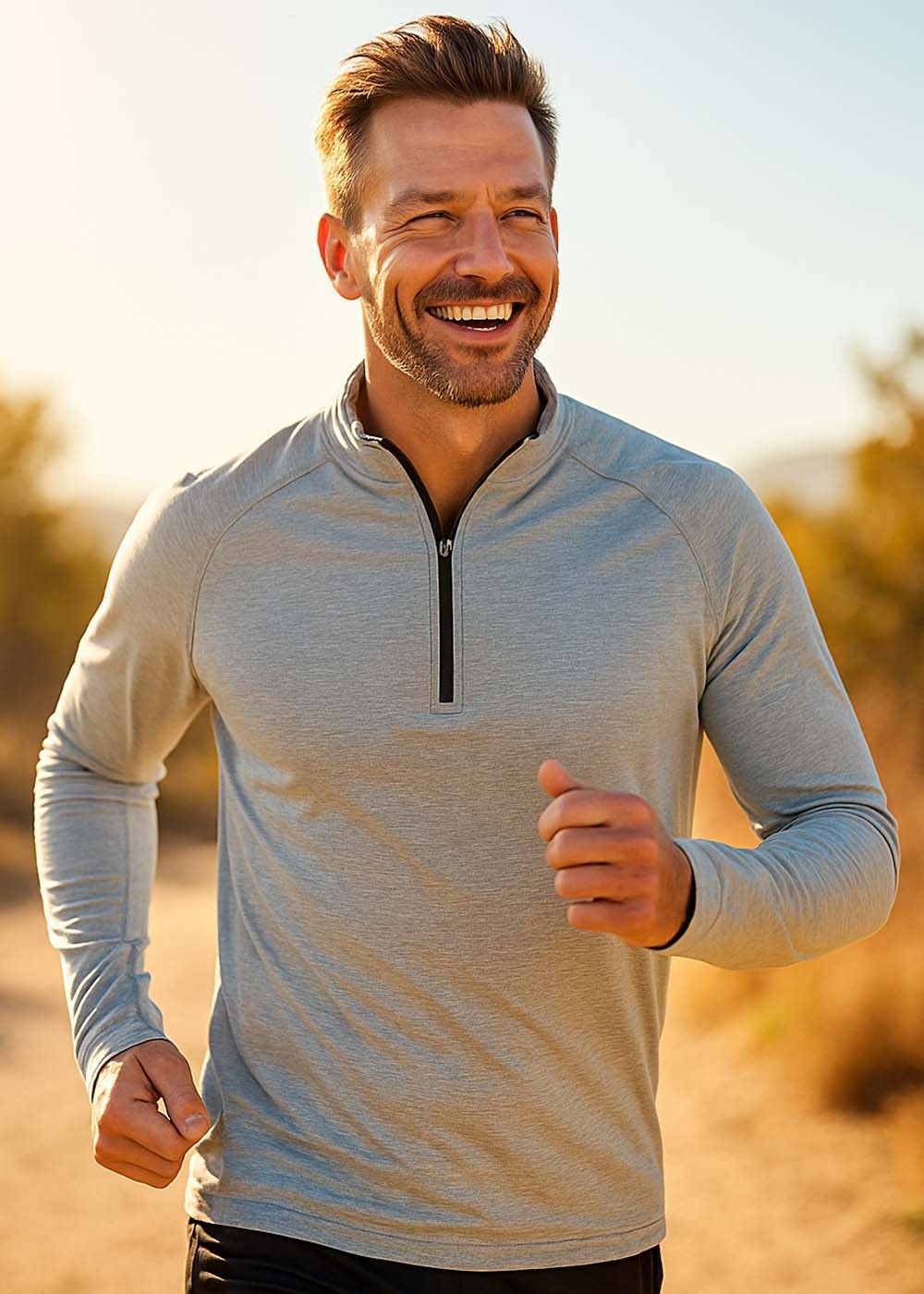 Unisex Cool-Flex 1/2 Zip Silver Grey