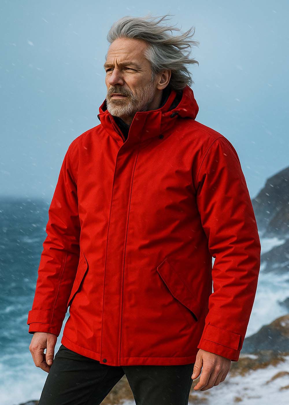 Parka Vindjakke Unisex Red