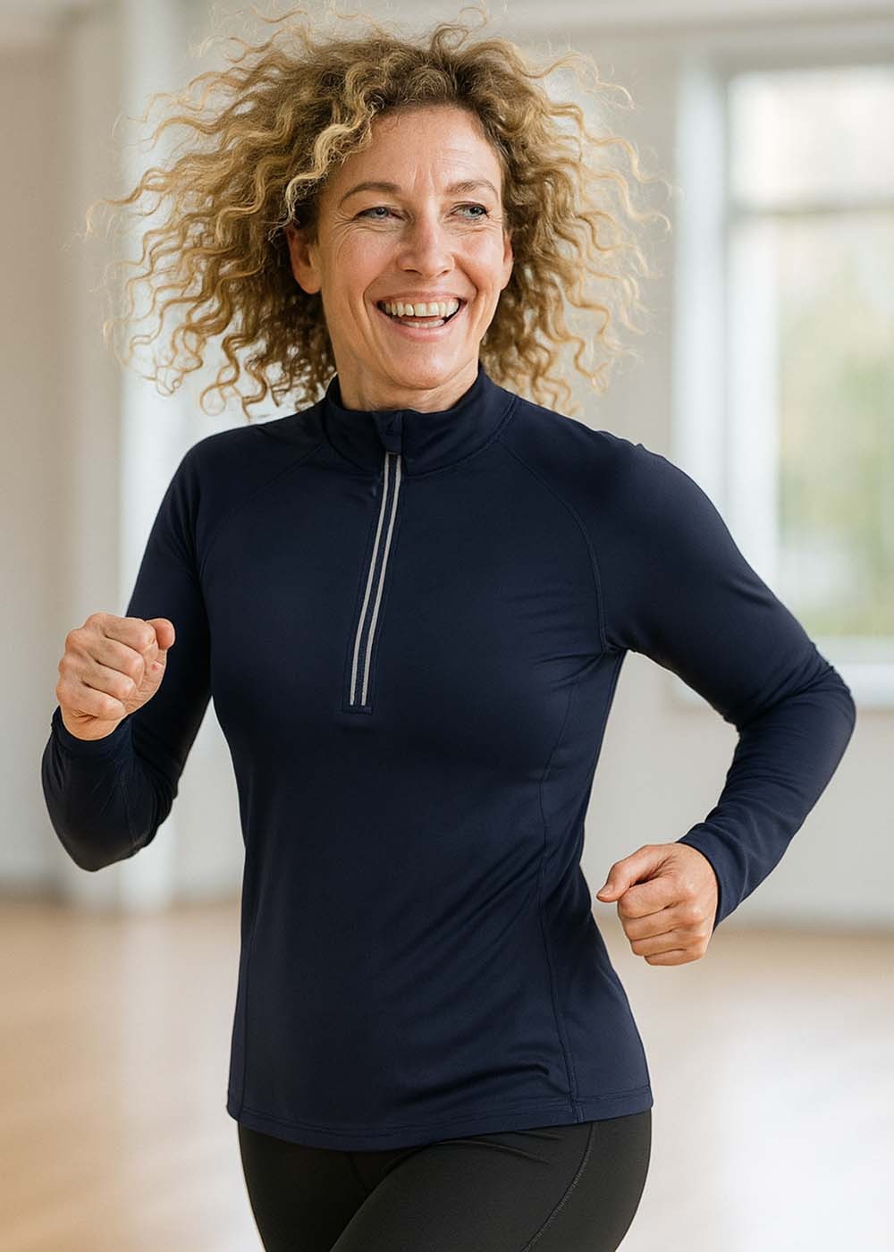 Womens Cool-Flex 1/2 Zip French Navy