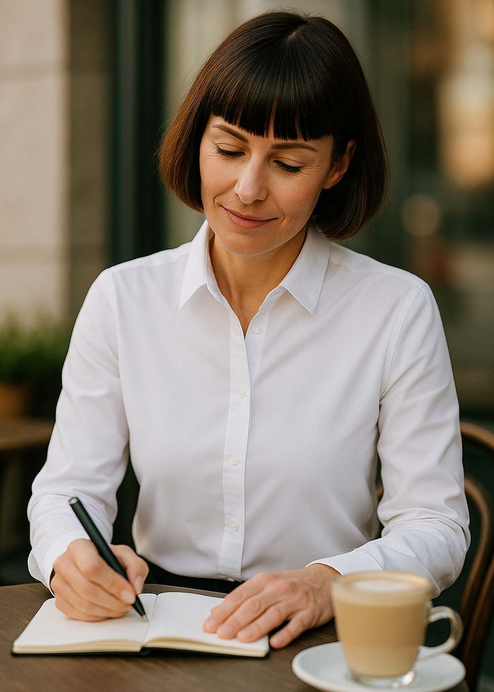 Langærmet Dameskjorte Hvid