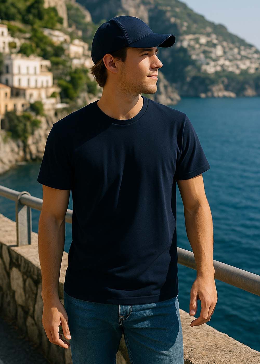 Unisex T-shirt m/ o-hals Navy