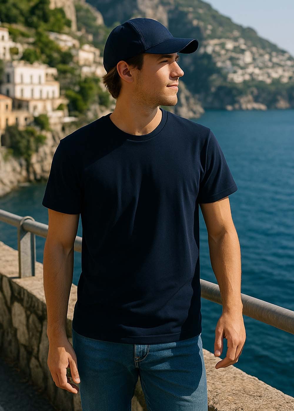 Unisex T-shirt m/ o-hals Navy