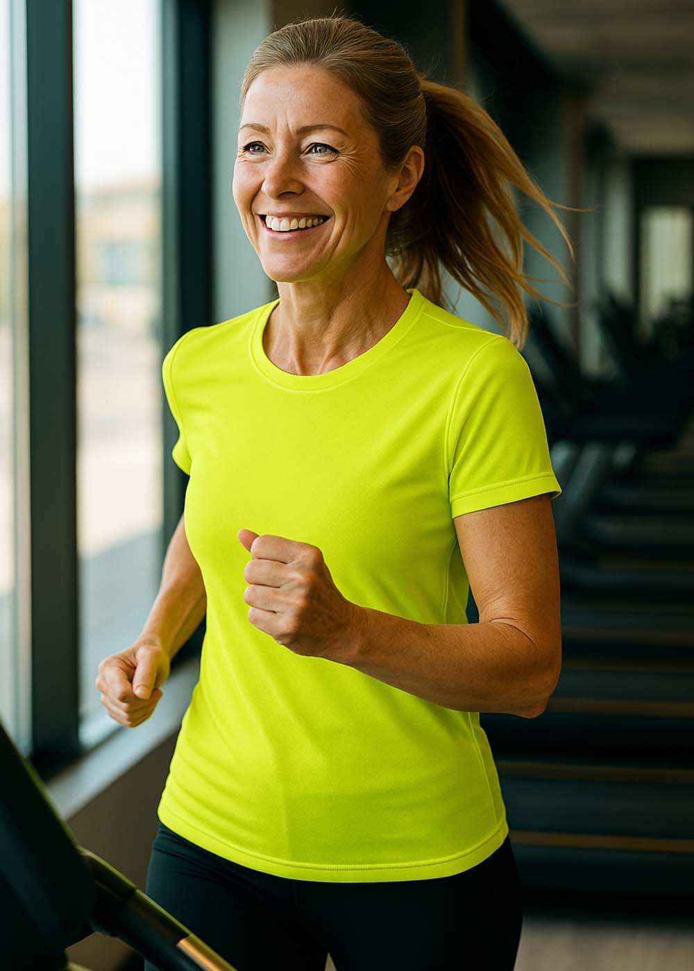 Trænings T-shirt Dame Fluor Yellow