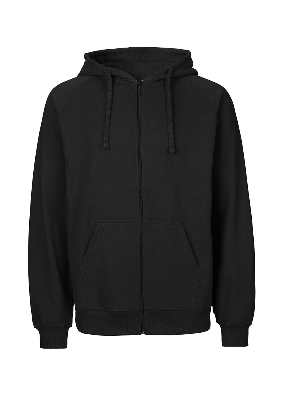 Økologisk Unisex Zip Hoddie Black