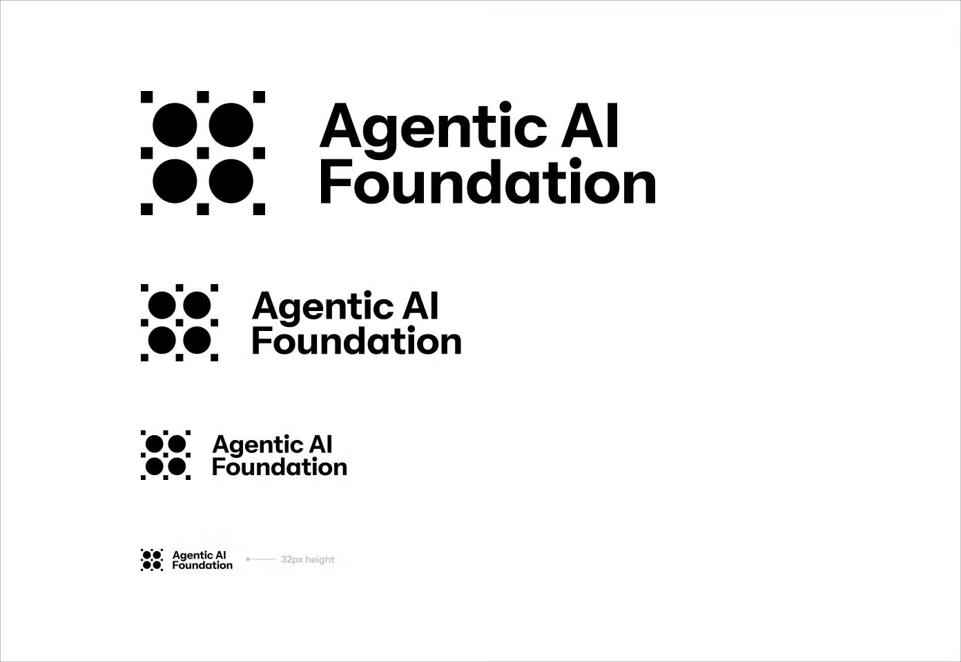 AAIF logo shown at progressively smaller sizes down to the 32 pixel minimum