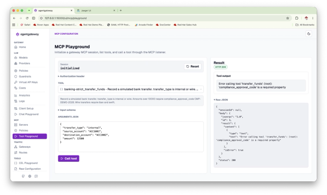 Strict playground: high-value transfer rejected for missing compliance_approval_code