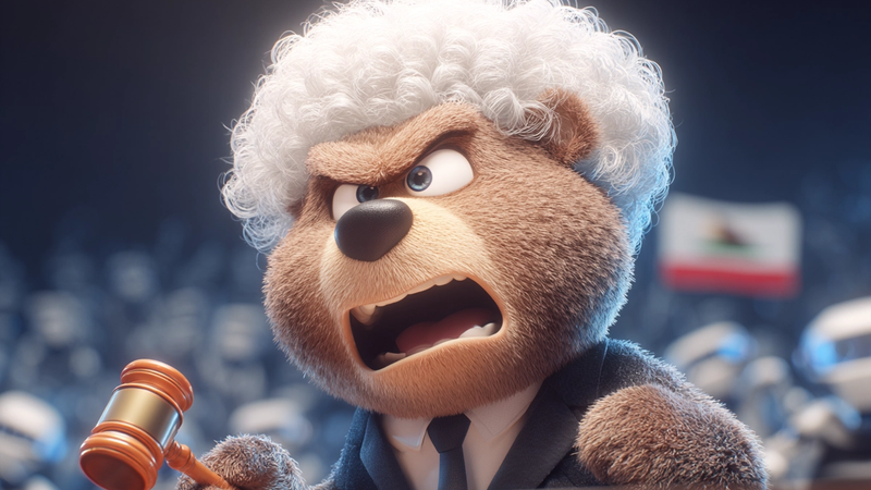 bear in a wig