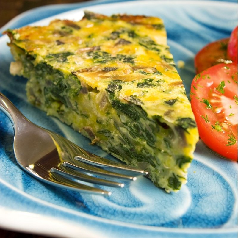 Spinach and Mushroom Crustless Quiche