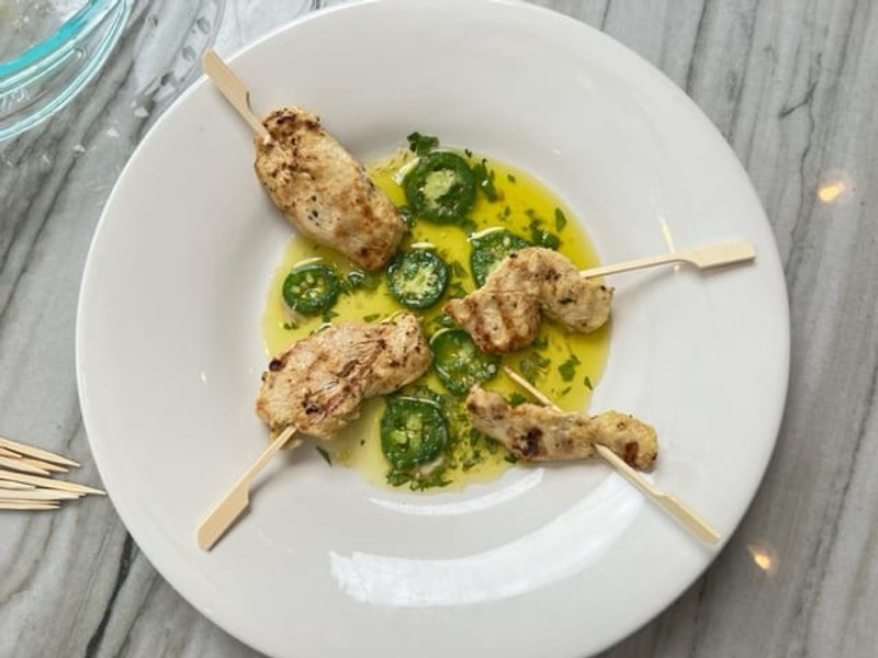 Chicken Skewers with Jalapeño Sauce