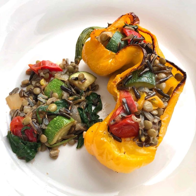 Wild Rice Veggie Stuffed Peppers