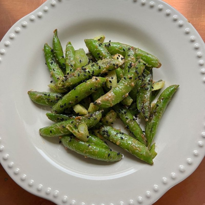 Grilled Miso Snap Peas