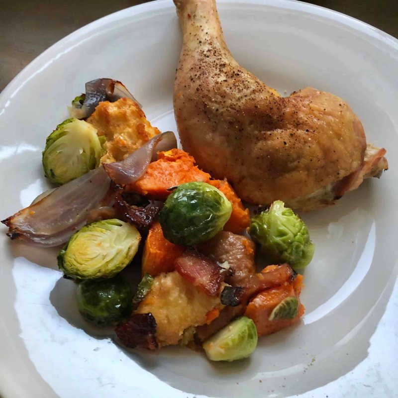 Sourdough Bacon Sheet Pan Chicken