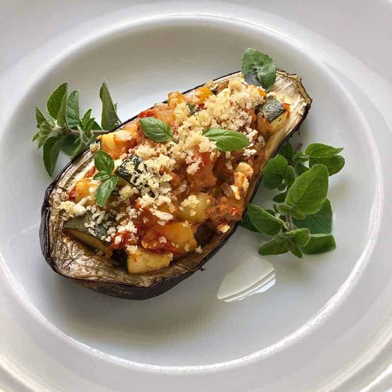 Mediterranean Stuffed Eggplant