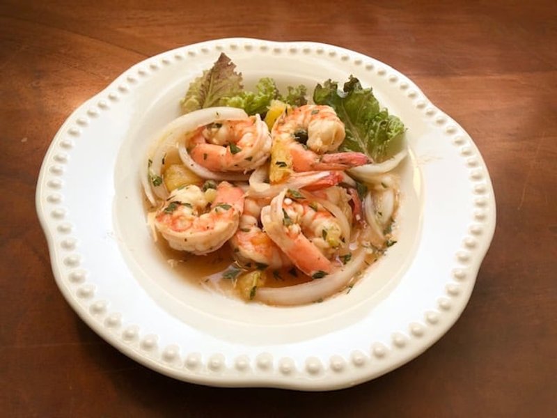 Marinated Shrimp with Orange, Onion, and Capers