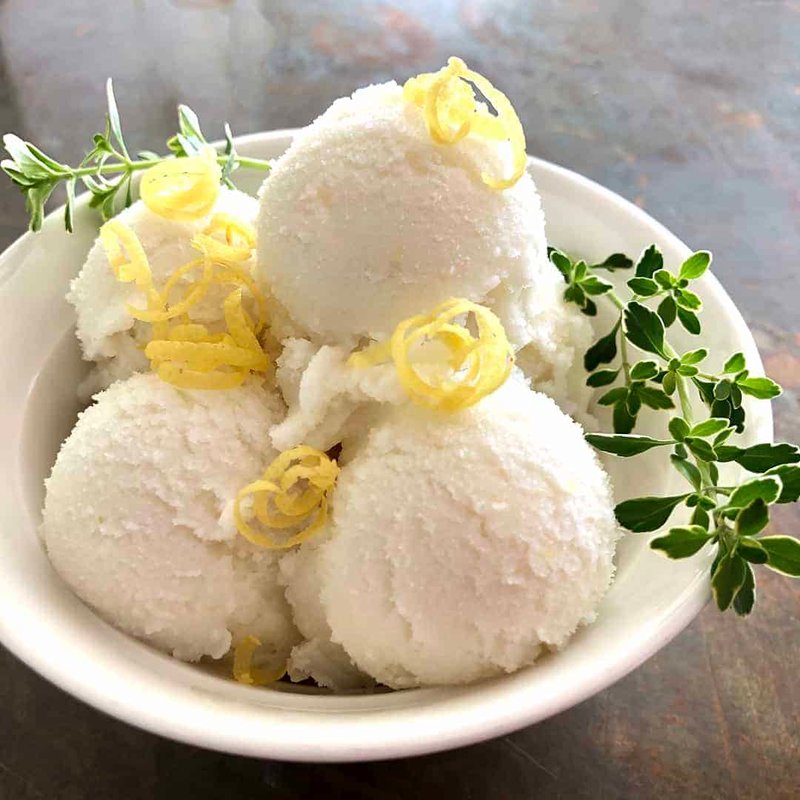 Lemon Thyme Buttermilk Sherbet