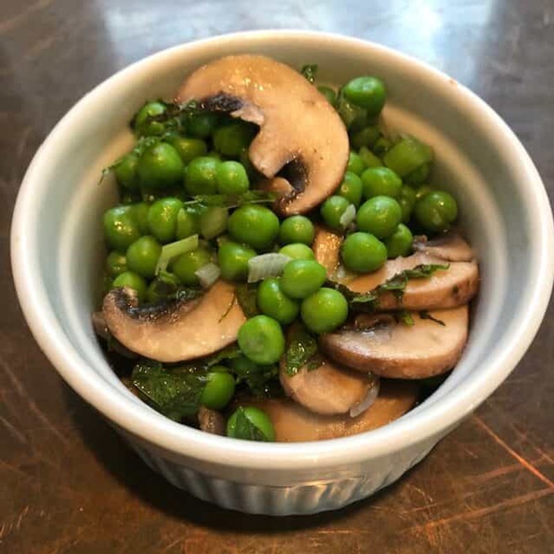 Minted Peas and Mushrooms