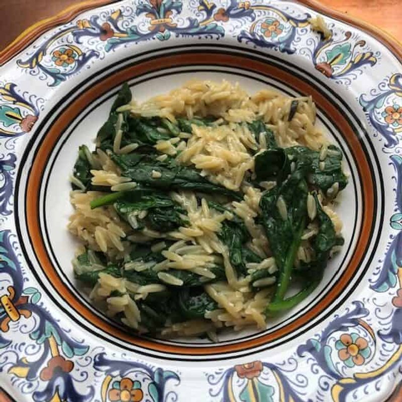 Creamy Orzo with Spinach