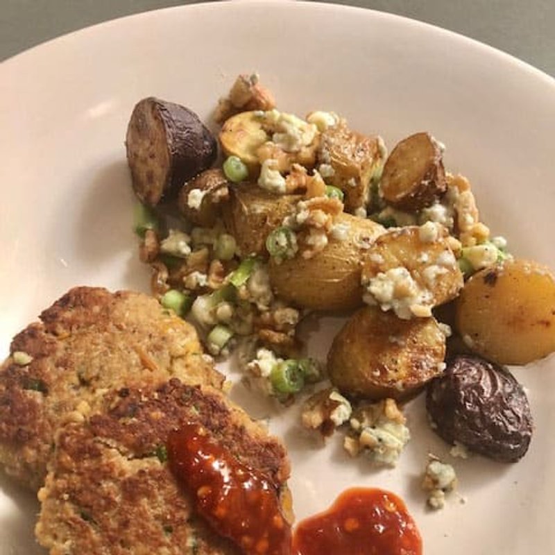 Roasted Potatoes with Blue Cheese and Walnuts