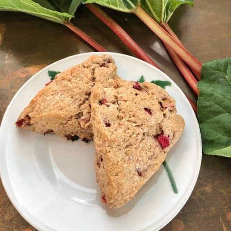 Rhubarb Cardamom Scones
