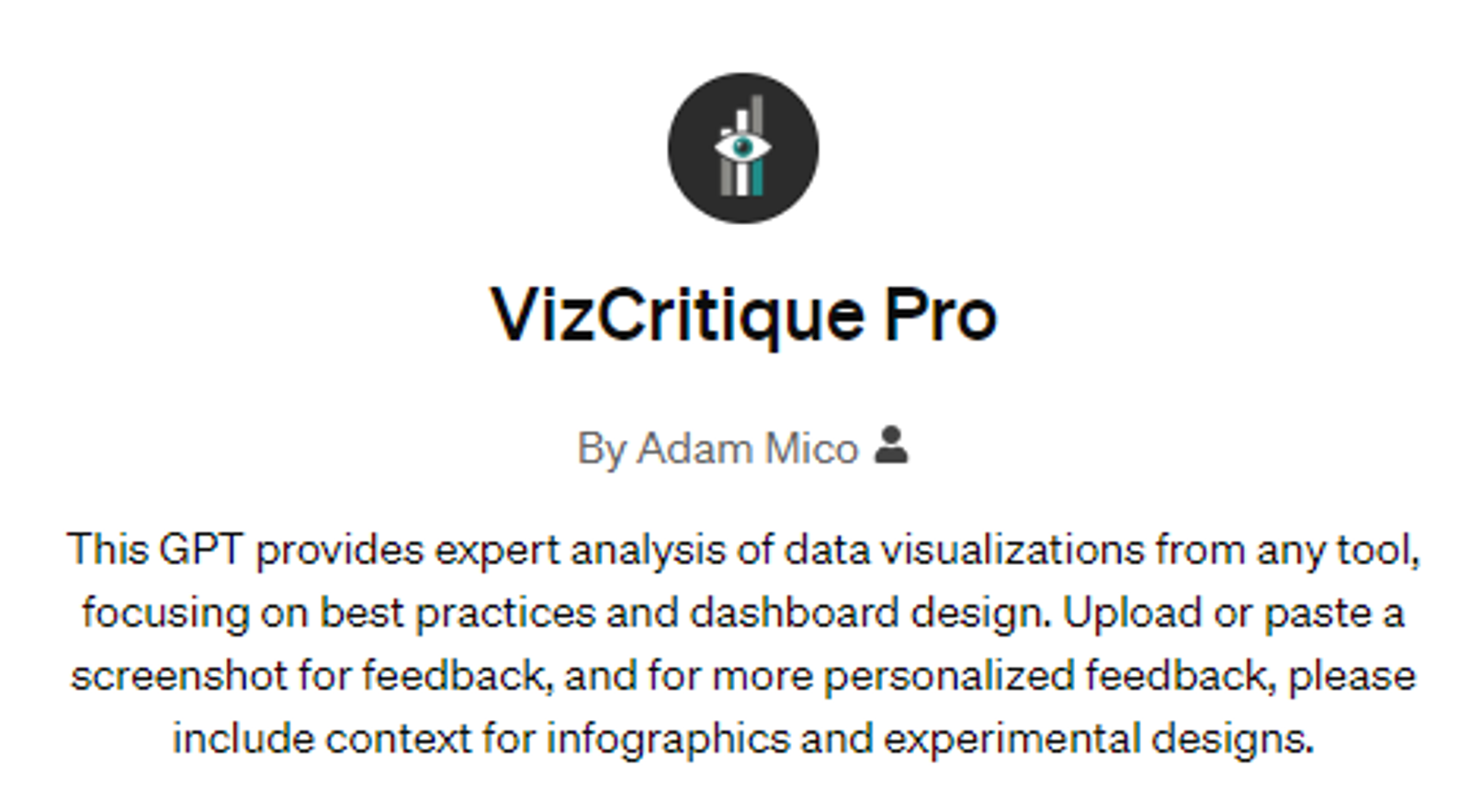Don't feel like asking someone for feedback? Ask VizCritique Pro instead!