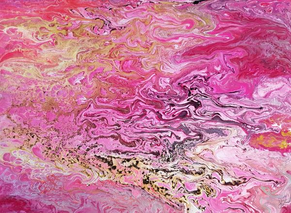 Abstract artwork of liquid gold