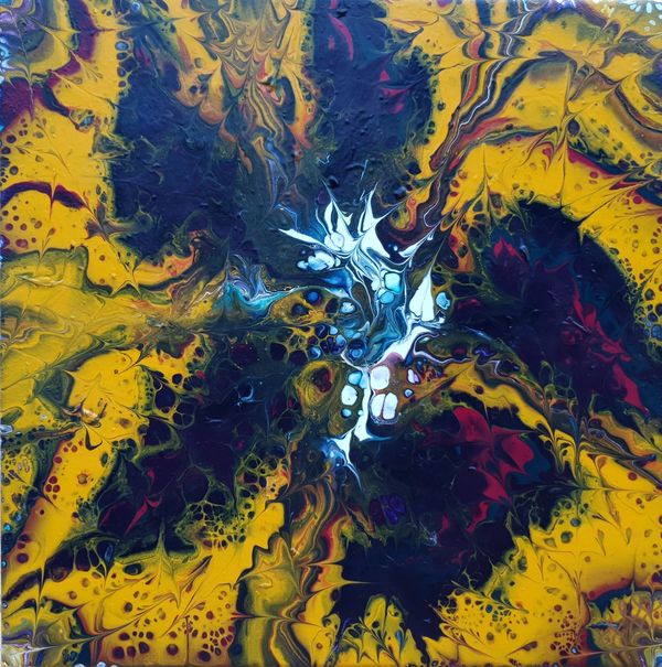 Abstract artwork of Iris flower