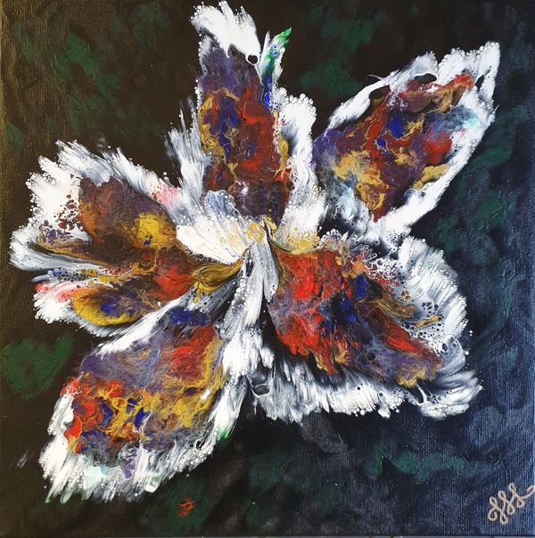 Abstract artwork of hibiscus flower