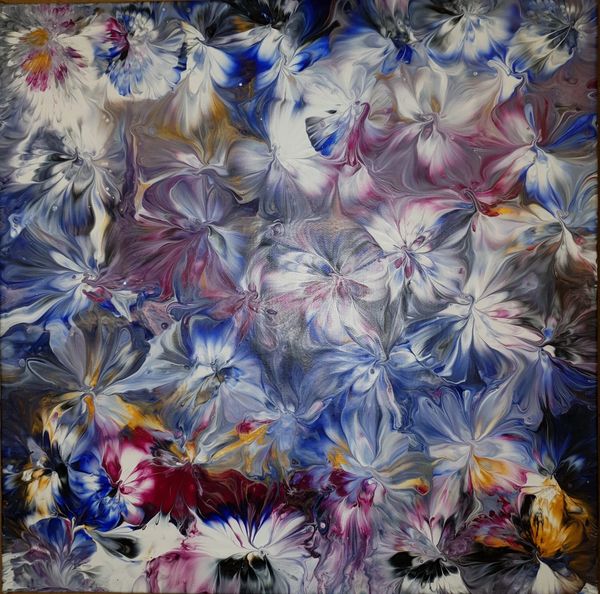 Abstract artwork depicting Delphiniums