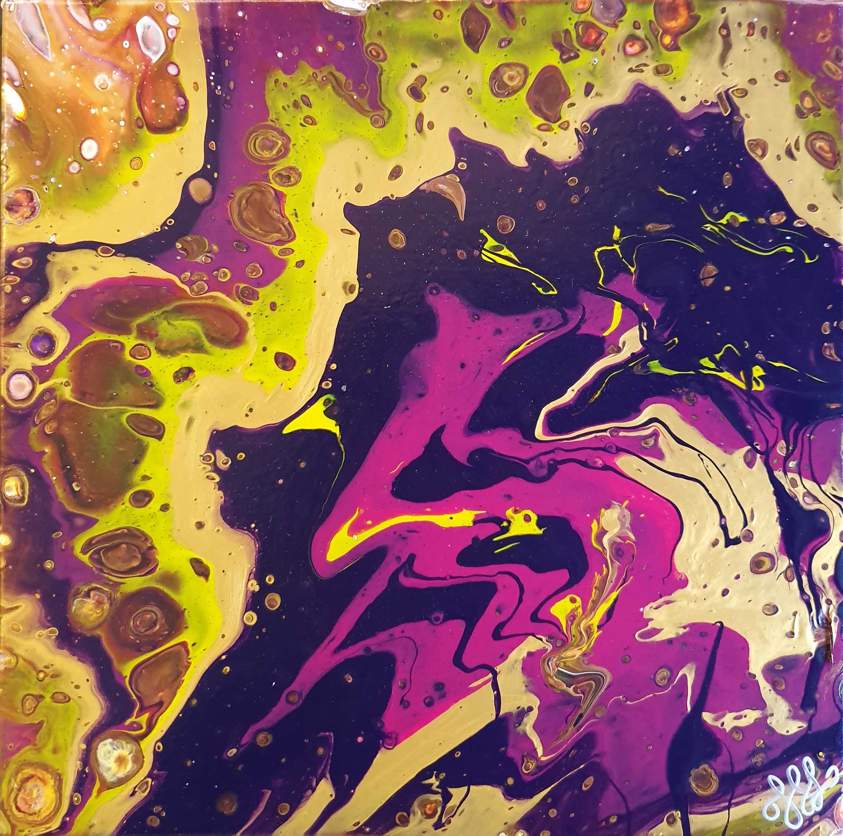 Abstract artwork resembling comic book action pictures