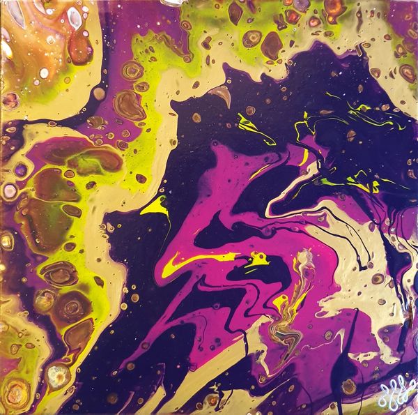 Abstract artwork resembling comic book action pictures