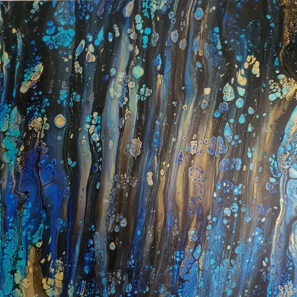 Abstract art of kelp forest in deep water