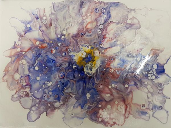 Abstract artwork of a peony flower